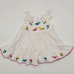 Vintage Rare Editions Girls Embroidered Floral Dress 3-6 Months